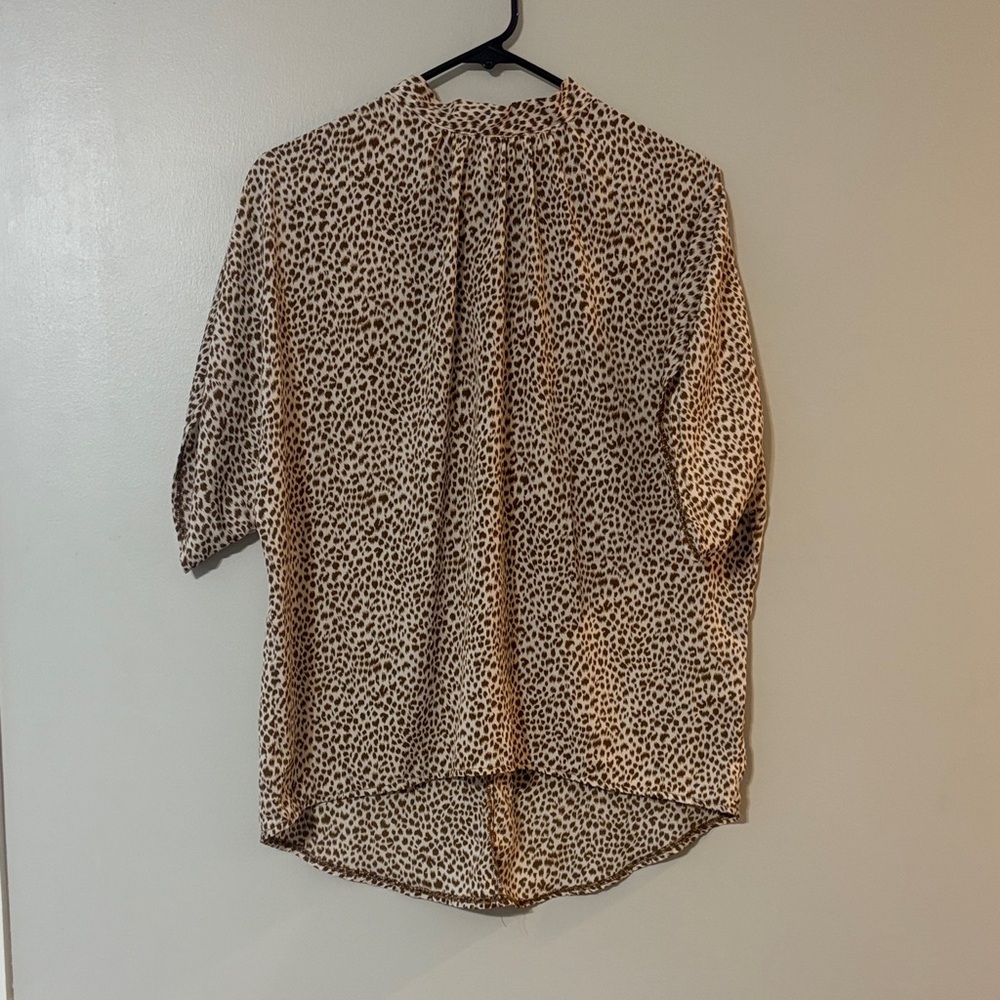 SHEIN Tan Leopard Print Blouse